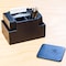 Dacasso Black Leather 8 Square Coaster Set with Holder AG-1059 - alternate 7